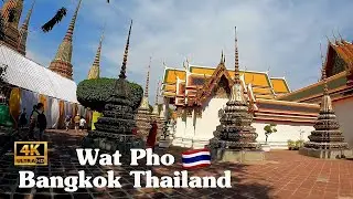 Travel THAILAND Amazing Bangkok temple WAT PHO 4k Walking Tour❤️🇹🇭