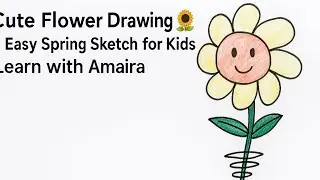 🌸 Smiley Flower Drawing | Cute Flower
