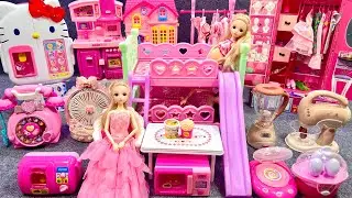 13 Minutes Satisfying with Unboxing Pink Princess Slide, Bedroom Play Set Review Toys｜ASMR