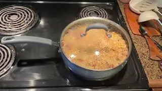 Anolon Advanced Home Hard Anodized Nonstick Saut&eacute; Pan, Cooking Jumbalaya While Reviewing This Pan