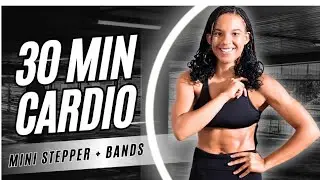 30 Min Mini Stepper & Resistance Band Workout (burn belly fat)