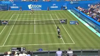 Stan Wawrinka Hits Backhand Hot Shot - London Queens Club 2015