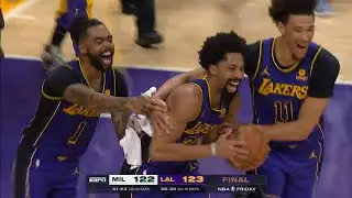 D'Angelo Russell hits game winner then Spencer Dinwiddie blocks Damian Lillard 😱