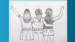 How To Draw Three Friends Drawing || Best Friends Girls❤️
