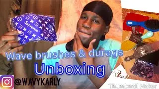 HOW TO GET 360WAVES : TORINO PRO BRUSHES AND DESIGNER SUPREME LV DURAG UNBOXING | FIRST IMPRESSION