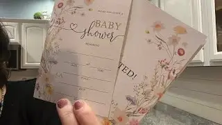 Boho wild flower baby shower invitation