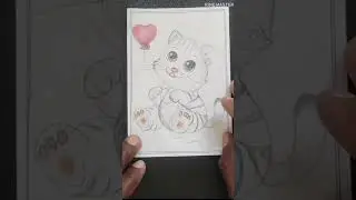 easy cat drawing video #art #shrots #cat #drawing #video