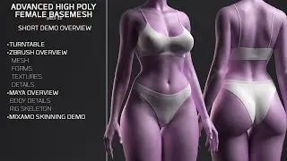 ADVANCED HIGH POLY FEMALE BASEMESH BODY02 Showcase Video