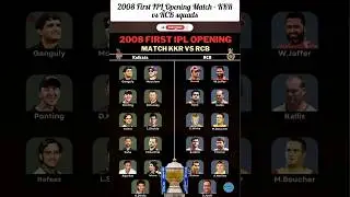 2008 First IPL Opening Match - KKR vs RCB squads.