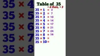 Table of 35 / Multiplication table of 35 / 35 ka table / Easy trick for table 35 #table #shorts