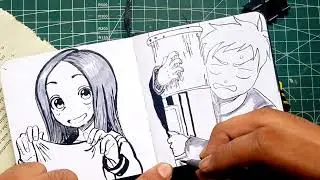 Drawing Nishikata&rsquo;s Nervous Expression | ink illustration Tutorial | teasing master Takagi-san