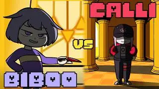 UnderDAD? Biboo VS Calli in undertale! | hololive animation @KosekiBijou
