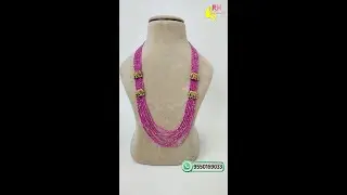 Box-Shaped Pink Beads with Elephant Connectors | Beautiful High-Crushed Beads | RH Jewellers
