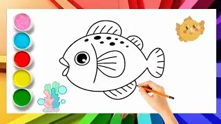 How To Draw A Cartoon Fish Cute And Easy | Drawings For Kids | #drawingforkids
