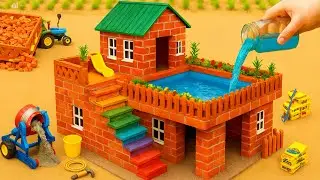 Diy mini tractor builds the most creative house after fire burn||science project@TheBrothersCreator 
