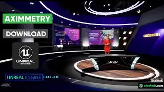 UNREAL ENGINE CORPORATE Virtual Production Set Download, Integrated with AXIMMETRY