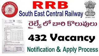 RRB 432 Vacancy South East Central Railway Recruitment 2019 Bilaspur Apprentice Notification telugu