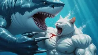 Legend of Meow: A Father Cat&rsquo;s Battle Against the Shark 🐾🌊🦈. #ai #aiart #aivideo #cat #funny #cute 