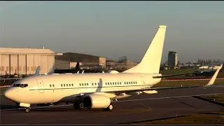 USAF Boeing C-40B Clipper Landing at Cambridge Airport