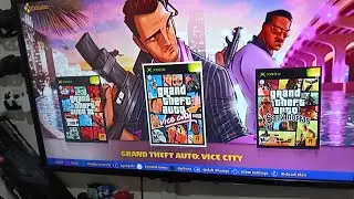 Disco duro 320 gigas para Xbox clásico lleno de juegos probando GTA vice city 