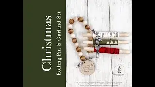 Christmas Mini Rolling Pins Wood Bead Garland Set For Tiered Tray Decor And Decorative Trays.