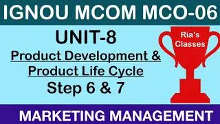 Part  6 IGNOU MCOM 2nd year| UNIT 8| Product Development & Life Cycle |MARKETING MANAGEMENT MCO 06