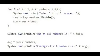 Sum and Average of numbers - Java - Eclipse - Coding