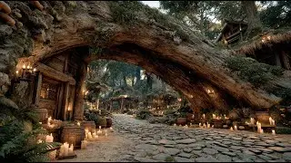 The Ancient Tree-Arch Passage to the Hidden Village | Medieval Fantasy Music & Animated Ambience