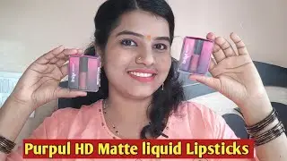 Purplle HD Matt Liquid Lipsticks Review#purpall