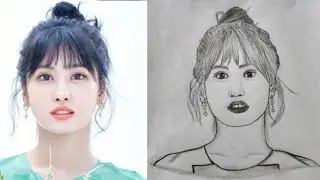 Drawing of Momo from Twice, Speed Drawing,Tutorial, Song - Cry for me & How you like that
