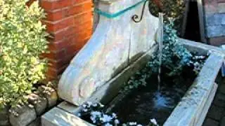 French stone wall fountain, Courtyard Fountain