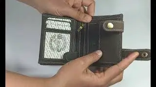 Handmade Biker chain wallet for men made from brown genuine cowhide leather - Reindeer Leather
