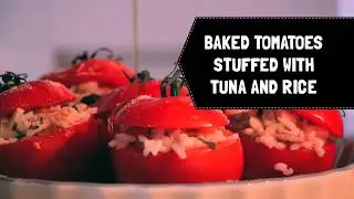 Baked tomato stuffed with tuna and rice