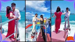 Beautiful Girl Tries Flyboard ride for the FIRST TIME 😜
