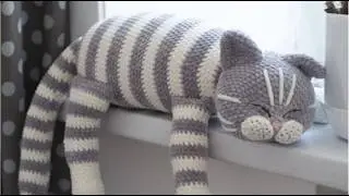 DIY Giant Sleeping Cat Crochet Plush | Cute Amigurumi Toy Tutorial for Beginners | TT DIY | Crochet