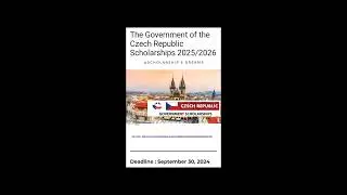 Government of the Czech Republic Scholarships Program 2025/2026 #scholarship #education #2025