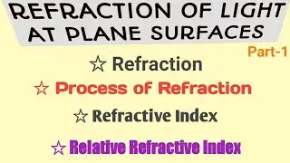 Refraction of light at plane surfaces: Class 10 | Process of Refraction | Refractive Index|MBK study
