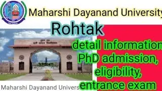 MDU Rohtak phd notification 2025 -26 / Last date / eligibility criteria/ interview date