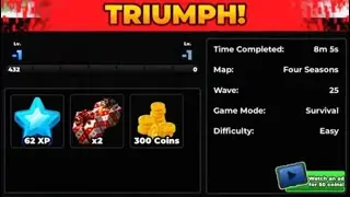 Four Seasons | Easy | 8:05 | No exclusive towers | Skill tree disabled | WR