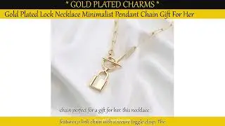 Gold Plated Lock Necklace Minimalist Pendant Chain Gift For Her