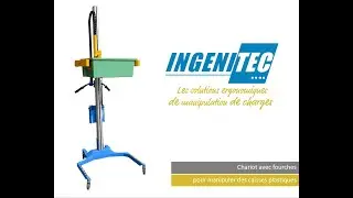 31. INGENITEC - Chariot avec fourches pour manipuler des caisses plastiques