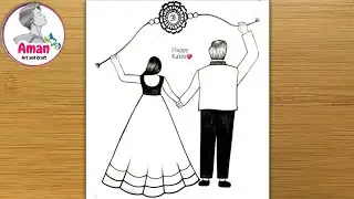 Rakshabandhan Drawing/ Rakhi Drawing/ Rakhi Drawing for beginners/ Easy raksha bandhan drawing