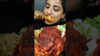 ASMR Eating Spicy Whole Chicken Curry,Tandoori Chicken Curry,Rice,Salad Big Bites ASMR Eating Video
