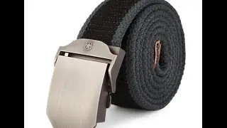 Men Canvas Belt Thickening Alloy Buckle Pants Strip Bangood Unboxing