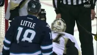 Zatkoff dives over to rob Stafford of a goal | Penguins @ Jets