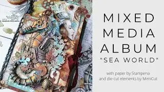Mixed media album with Stamperia paper and MimiCut die-cut elements