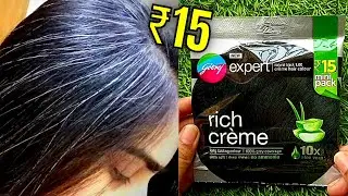 Rs.15 & 30 min only✅Permanent Black Hair | 100% Grey Coverage | Godrej Rich Creme Hair Color Review