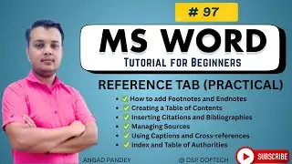 Reference Tab Practical #mswordforbeginners #wordtutorial #microsoftword #angadpandey #adca #dca