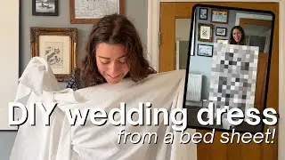 I upcycled a bed sheet into my wedding dress