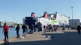 Kiel - Large Stena ferry to Sweden backs up #kiel #germany #harbor #port #stena #Sweden #sea #ferry